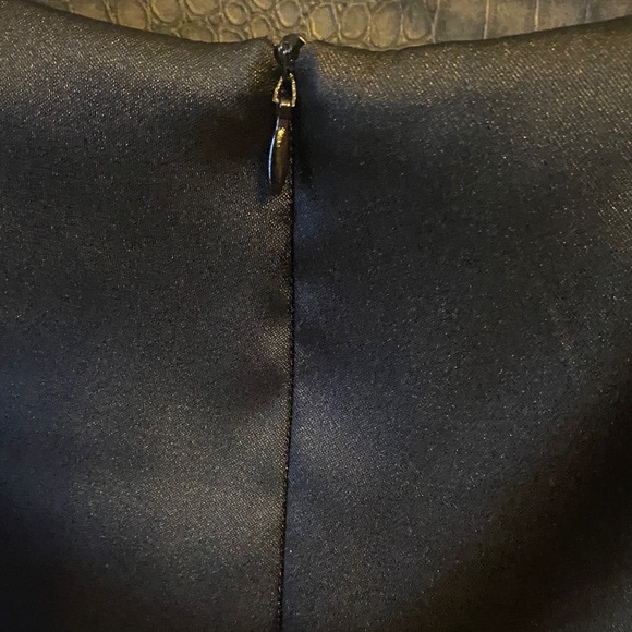 Connected Apparel Black Dress with Embellished Neckline - Picture 4 of 7